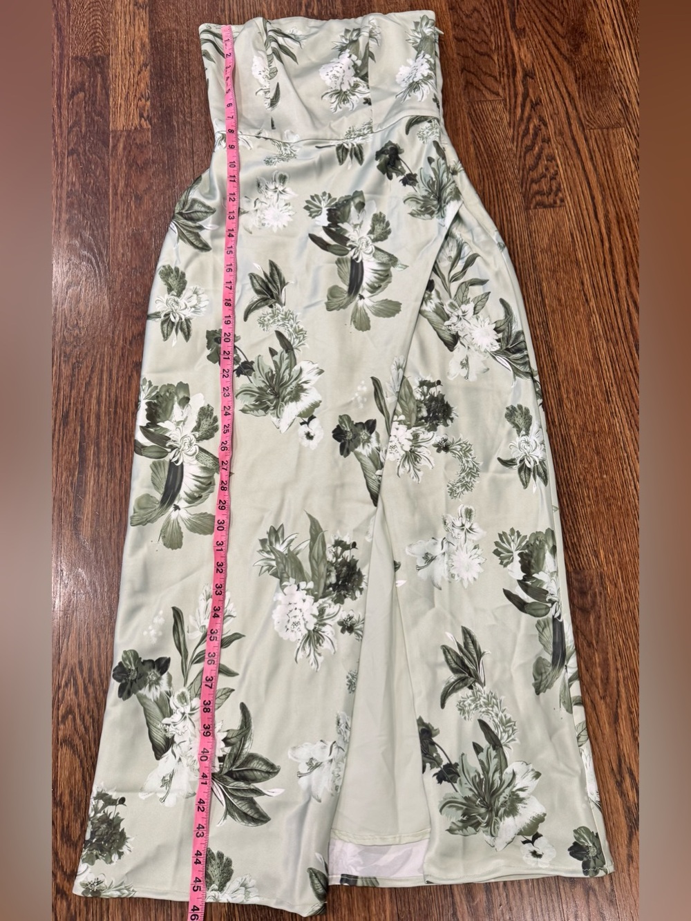 BHLDN Avianna Stretch Satin Strapless Side Slit In Maxi Size US 4 - Picture 4 of 8